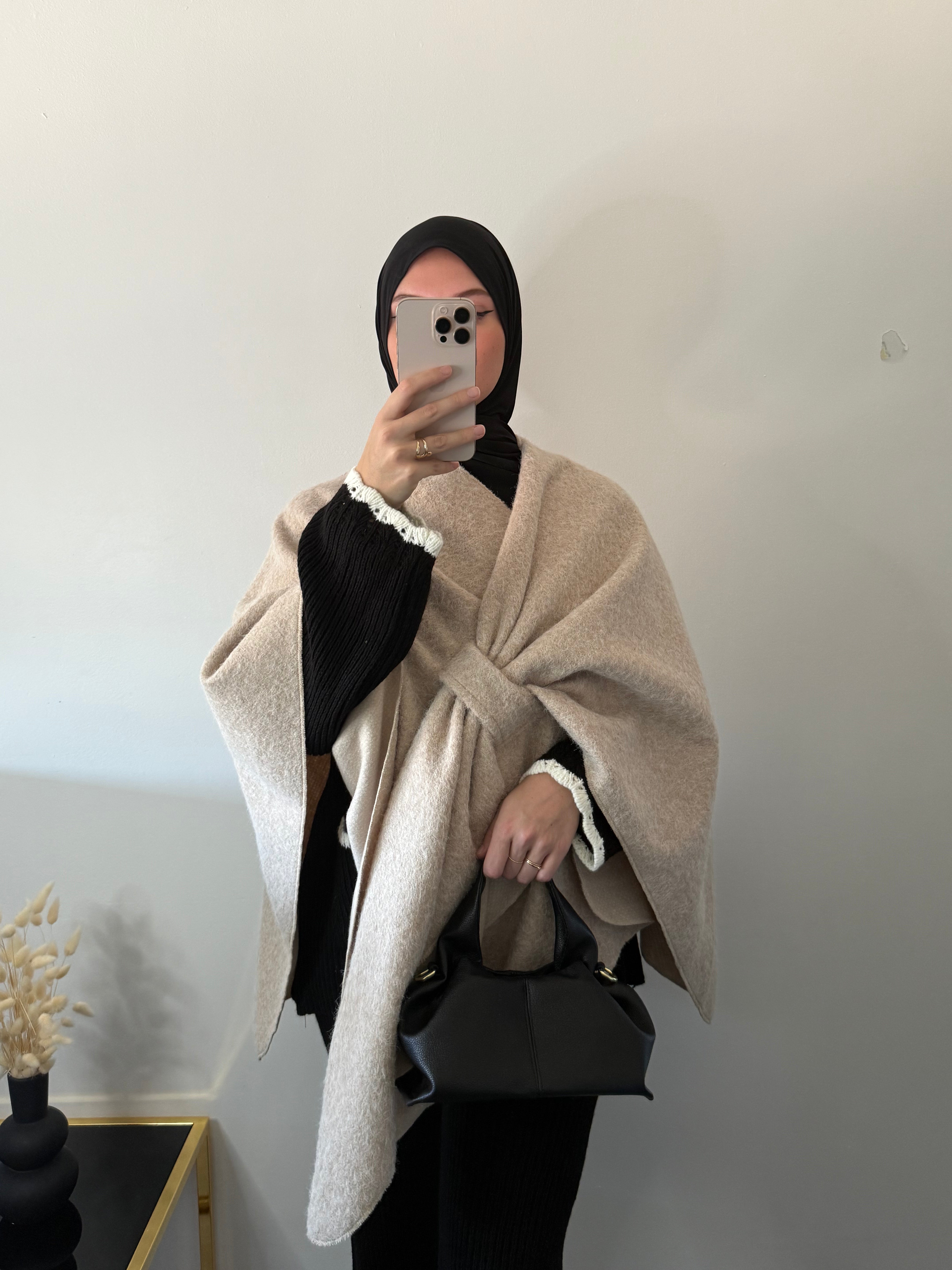 Poncho laine bouclé Maria
