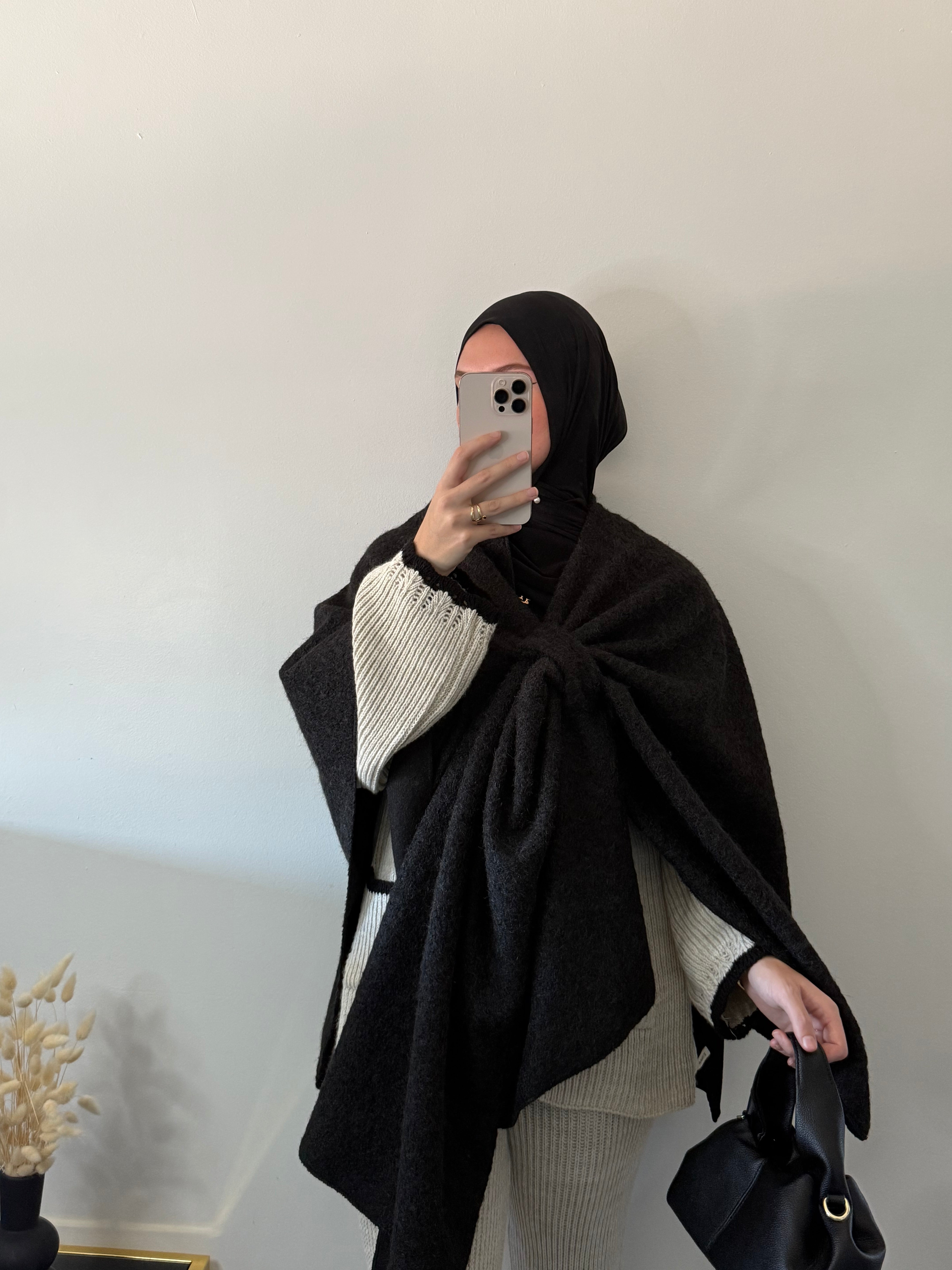 Poncho laine bouclé Maria
