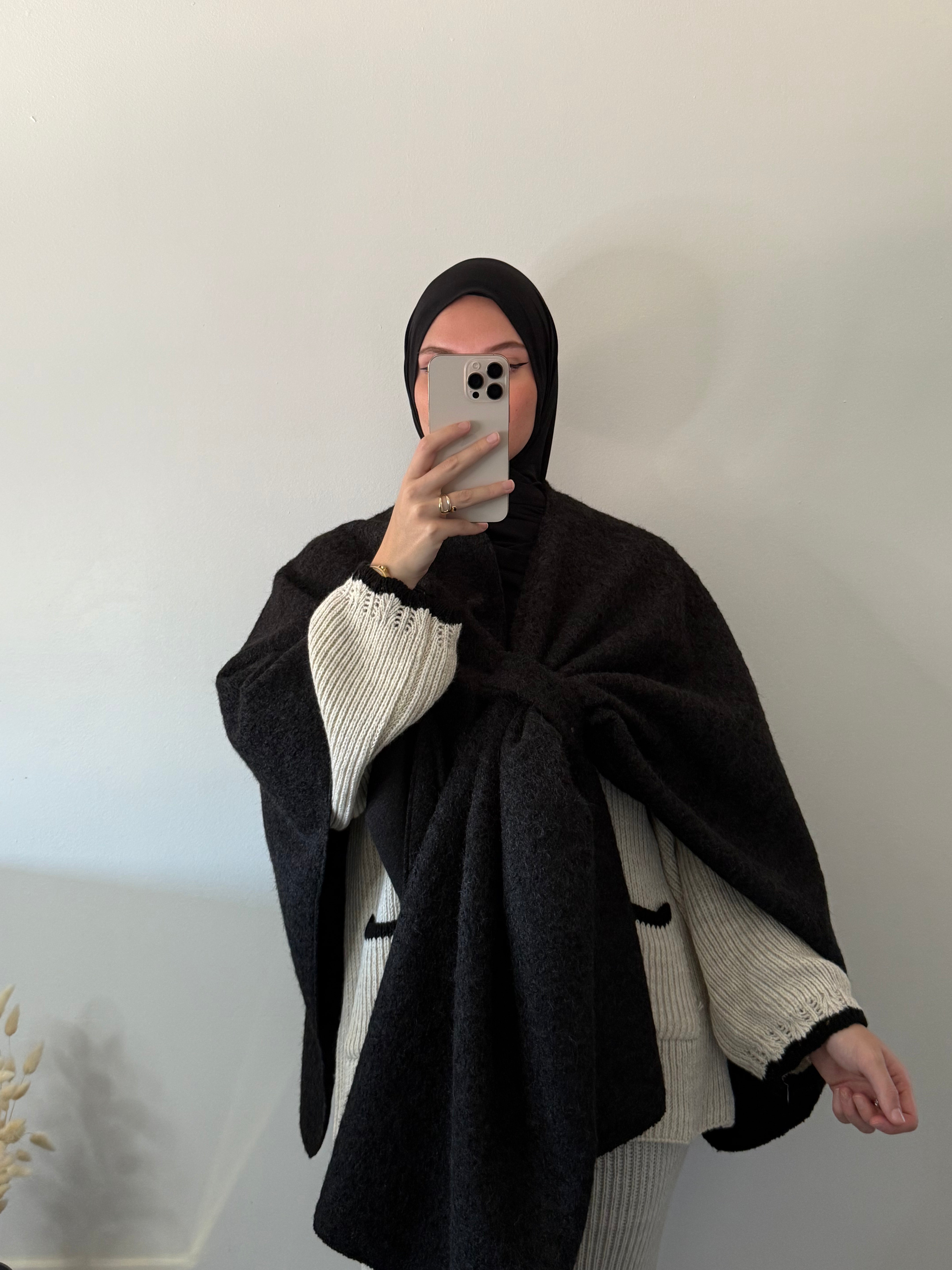 Poncho laine bouclé Maria