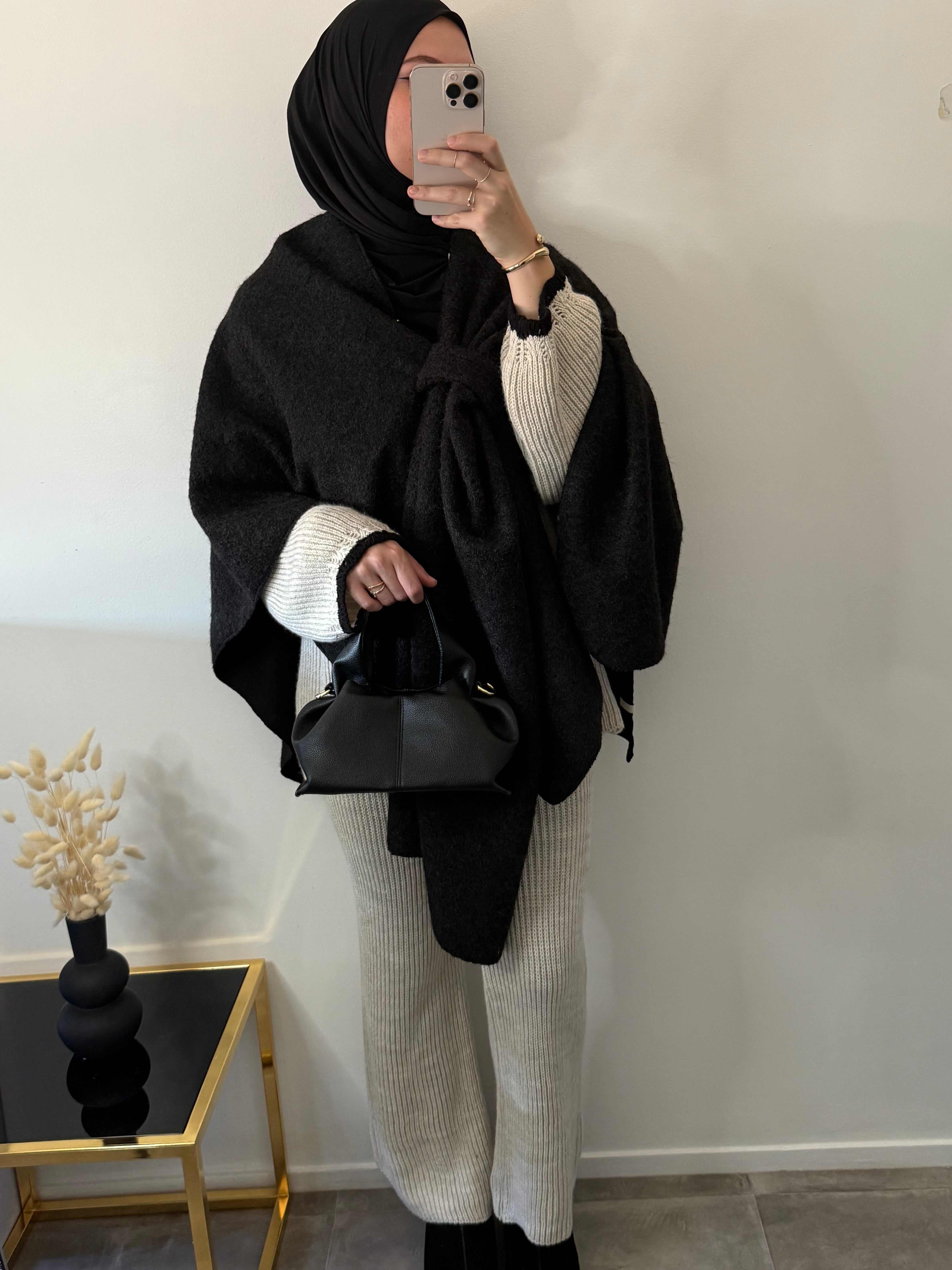 Poncho laine bouclé Maria